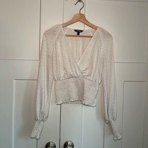 White lightweight polka dot shirt